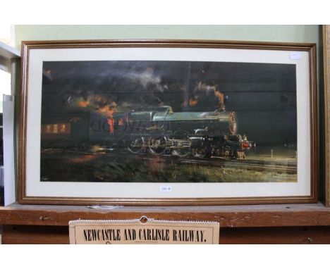A Cuneo railway print of the "King George V" of together with a vintage railway calendar&nbsp;