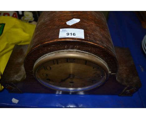Oak cased mantel clock