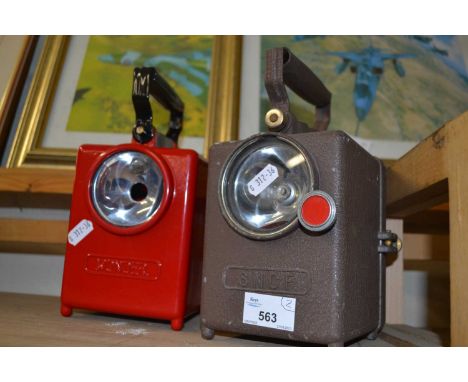 Two vintage motoring lamps