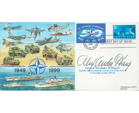 US Gen Alexander Haig signed 50th ann NATO RAF flown cover. Rare only 150 were issued. Alexander Meigs Haig Jr. (December 2, 