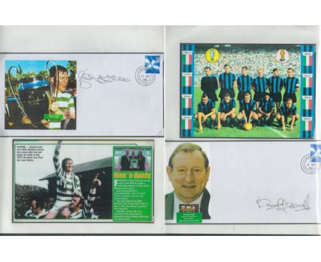 Football Celtic Lisbon Lions signed collection. Seven signed covers, pieces and photos. Includes Billy Murdoch, Ronnie Simpso