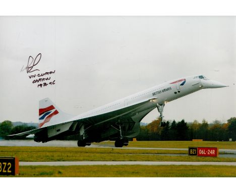 Capt Vivian Gunton. Concorde signed 12 x 8 colour photo. Captain Vivian Gunton started flying in 1958 with an RAF Flying Scho