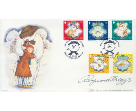 Raymond Briggs Snowman Signed First Day Cover FDC 2003 Limited Edition rare Internetstamps official Christmas FDC with Snowma