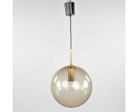 Glashütte Limburg 'Suspension Lamp', glass and gold-plated metal.&nbsp;(H:40 x D:27 cm)