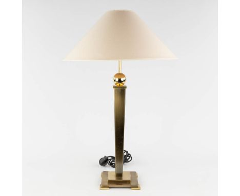 Belgo Chrome, a table lamp. Brass.&nbsp;Late 20th century.&nbsp;(L:17,5 x W:17,5 x H:85 cm)