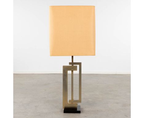 A vintage table lamp in the style of Willy Rizzo / Belgo Chrome. Circa 1980.&nbsp;(W:20 x H:95 cm)