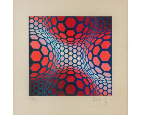 Victor VASARELY (1906-1997) 'Pilango-2'A lithograph, 57/75. 1971.&nbsp;(W:14 x H:14 cm)