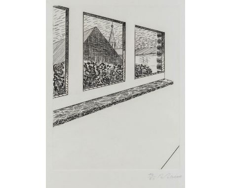 Roger RAVEEL (1921-2013) 'Het Vensterraam en de Kerk van Machelen'A lithograph, numbered 14/50. Circa 1973.&nbsp;(W:26,5 x H: