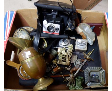 A selection of collectables including vintage Polaroid camera etc