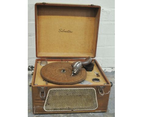 Silvertone portable record player.