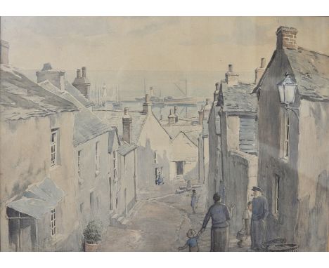 Harry Morley, winter landscape, signed, watercolour, 24cm x 34cm; Arthur Henry Graham Hoggarth at Newlyn, watercolour, and a 