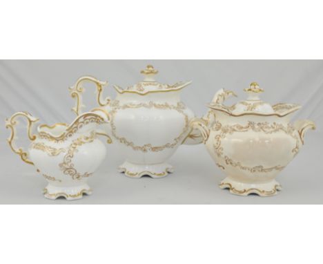 A Copeland Felspar part tea service, damaged.