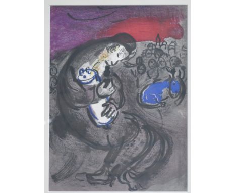 After Marc Chagall, "Jeremiah's Lamentations", colour lithograph, 1956 from The Bible Suite, Mourlot, Paris, 34cm x 37cm, pro