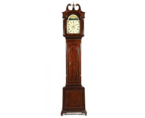 A MAHOGANY EIGHT DAY LONGCASE CLOCK THOMAS SCOTT, GAINSBOROUGH the 31cm breakarched and painted dial signed Thos Scott Gainsb
