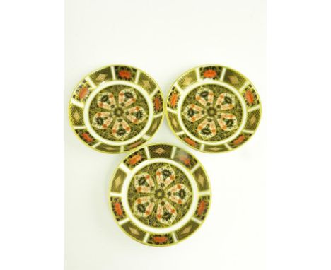 THREE ROYAL CROWN DERBY IMARI PATTERN PIN TRAYS