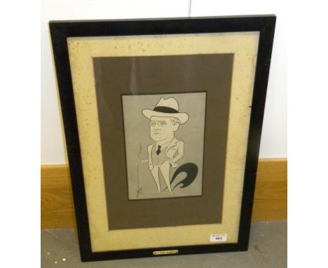 FREDERICK DRUMMOND NIBLETT, "NIBS" - A FILM PIONEER, LITHOGRAPH CARICATURE