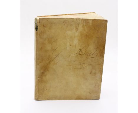 Late 18th century, manuscript mathematics exercise book, 176 pages on 88 leaves, bound in pigskin, owner inscription of G. Be