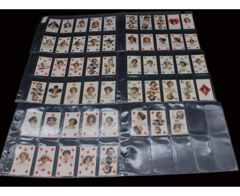 The American Tobacco Co, Beauties, 53 Subjects and 53 Playing Cigarette Cards, from 1900. (53) Generally good condition but s