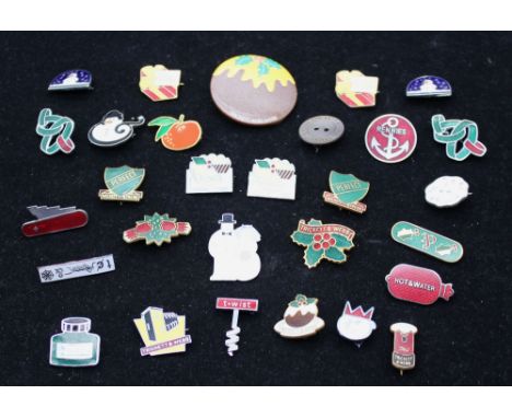 Assorted Tricket &amp; Webb advertising badges of various designs comprising of brushed metal button shaped badge, with lette