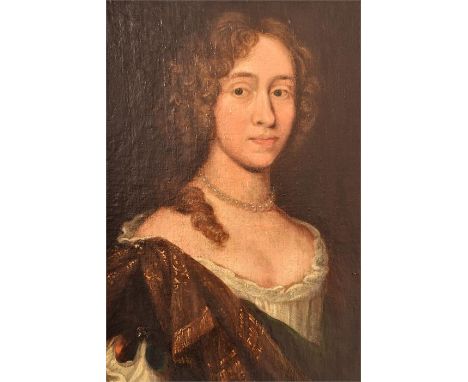 An oil on board portrait study of a lady, in late seventeenth early eighteenth century costume, subject looking forward, unsi