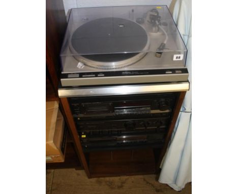 Quantity of Technics hifi SLQ33 turntable, amplifier, quantity of LPs etc.