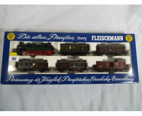 Fleischmann model railways - a boxed set comprising 0-10-0T locomotive and five items of rolling stock, # 4881 mint in box