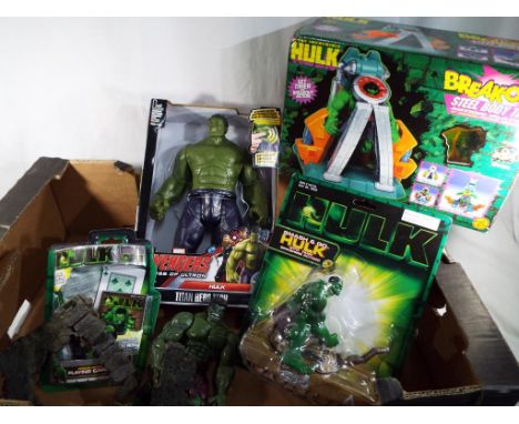 The Incredible Hulk - a collection of Incredible Hulk collectables to include Break Out, boxed, Smash & Go Hulk with tank sea