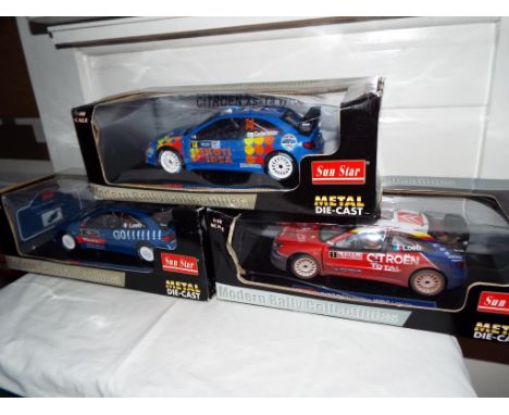 Sun Star Modern Rally Collectables - three 1:18 scale metal die-cast models Citroen Xsara WRC, various liveries, # 4414, 4423