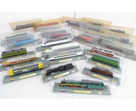 A collection of N Gauge scale static scale model international trains (most in original sealed cases), to include: Japan: D51