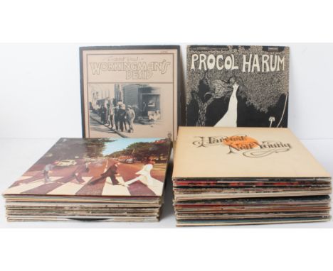 42 1960s-70s rock LPs to include: Grateful Dead - Working Man's Dead;  Procul Harum - Procul Harum;  The Beatles - Abbey Road