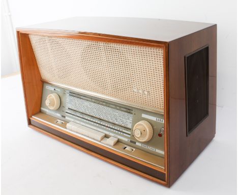 A German Saba Freudenstadt II Stereo radio - c.1962, FM/AM/LW, with piano finish wooden case and four loudspeakers, push-butt