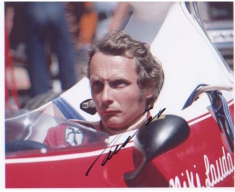 Niki Lauda. 10x8 picture in Formula 1 car. Excellent. Good condition. All signed items come with a Certificate of Authenticit