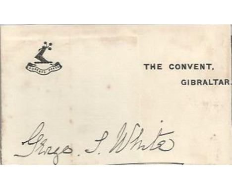 Field Marshal Sir George White VC Autograph piece from a letter 19th Century British Army Officer. He was stationed at Peshaw