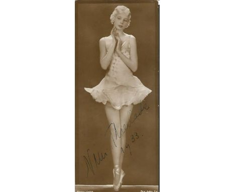 Nini Thieilade signed vintage photo. Danish ballet dancer. Tape marks to reverse where removed from album Good condition. All