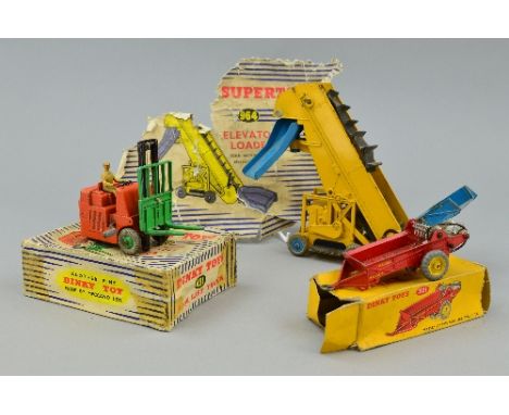 A QUANTITY OF BOXED DINKY TOYS, Coventry Climax Fork Lift Truck, No.401, Elevator Loader, No.964 (rubber belt perished) and M