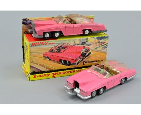 A BOXED DINKY TOYS LADY PENELOPE'S FAB 1, No.100, earlier version with 1st type wheels and pink stripes to canopy, very light