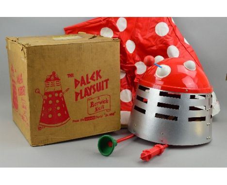 A BOXED BERWICK TOYS DALEK PLAYSUIT, c.1965, complete with suit, dome and all accessories, all in very good condition, origin