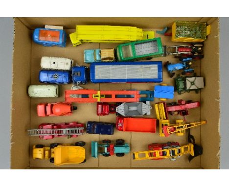 A QUANTITY OF UNBOXED AND ASSORTED DIECAST VEHICLES, to include Corgi Ford Thames Walls Ice Cream Van, No.474 (chimes not wor