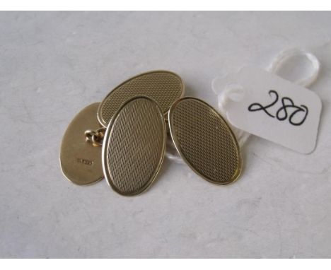 Pair 9ct engine turned cufflinks 4.9g     