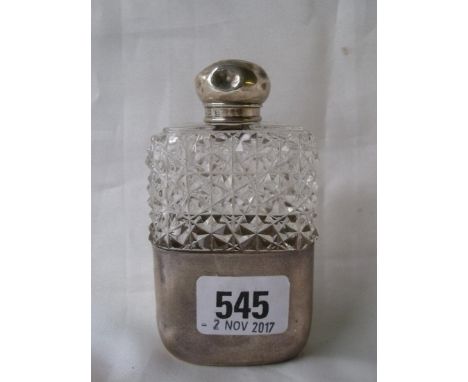 Victorian handbag flask with cut shoulders 4” high Birm 1895 by GE & WE     