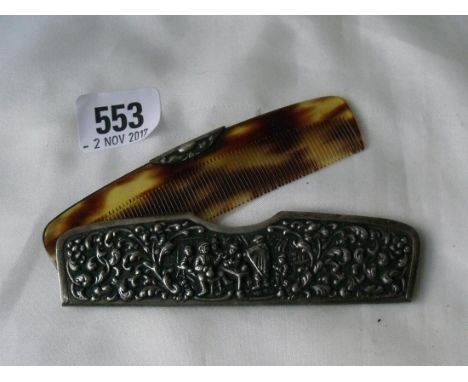 Dutch comb in embossed case 4” long    