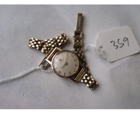 Ladies Tissot 9ct wrist watch on 9ct strap    