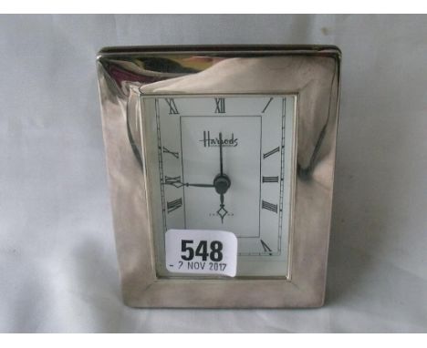 Mantle clock in rectangular frame Lon mod by RC retailed by Harrods     