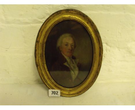 J Downman – Half length portrait of Robert  Hunt of Stratford on Avon  7½ x 5.   In brass frame  