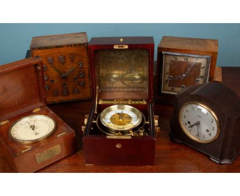 A marine chronometer style timepiece produced to celebrate The 500th Anniversary of the Discovery of America, in a wooden cas