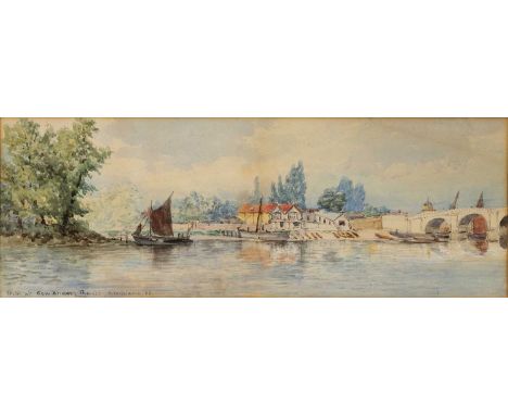 Alfred Walter Williams (1824-1905), 'Sketch at Kew Bridge, Thames', watercolour, signed, inscribed with title and dated '83'1