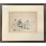 Ignace Joseph de Claussin (1766-1844) after Rembrandt, a group of figures surround Solomon (?),
