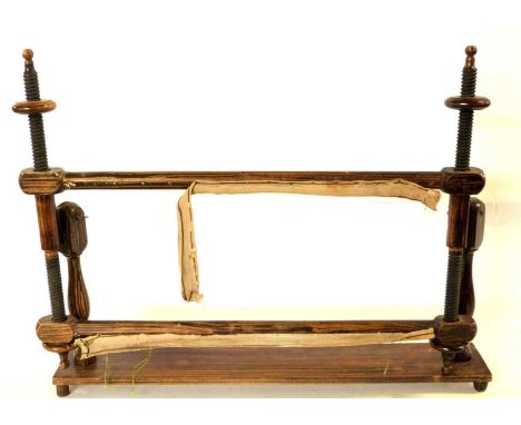 19th century mahogany and painted faux rosewood tapestry or needlework stretcher with period painted rosewood grain.