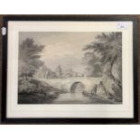 The Rev. James Bourne (1773-1854), 'Cheshire, with distant view of Beeston Castle', en grisaille