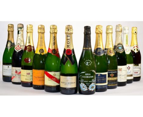 A Mixed Parcel of Champagne and Sparkling Wine Including: Moet Champagne, Marquis de Prevel Champagne, Mumm Champagne, Veuve 